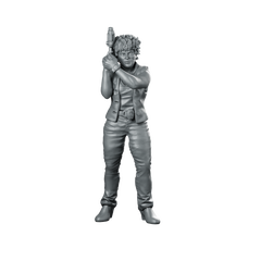 Detective Leona Magdalena Scifi Miniature Cyberpunk Pistol Heroine Miniature 360 Spin 01