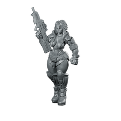 Liezel Kurosawa Cyberpunk Miniature Sci-Fi Female Hero Miniature 360 Spin 01