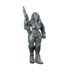 Liezel Kurosawa Cyberpunk Miniature Sci-Fi Female Hero Miniature 360 Spin 02