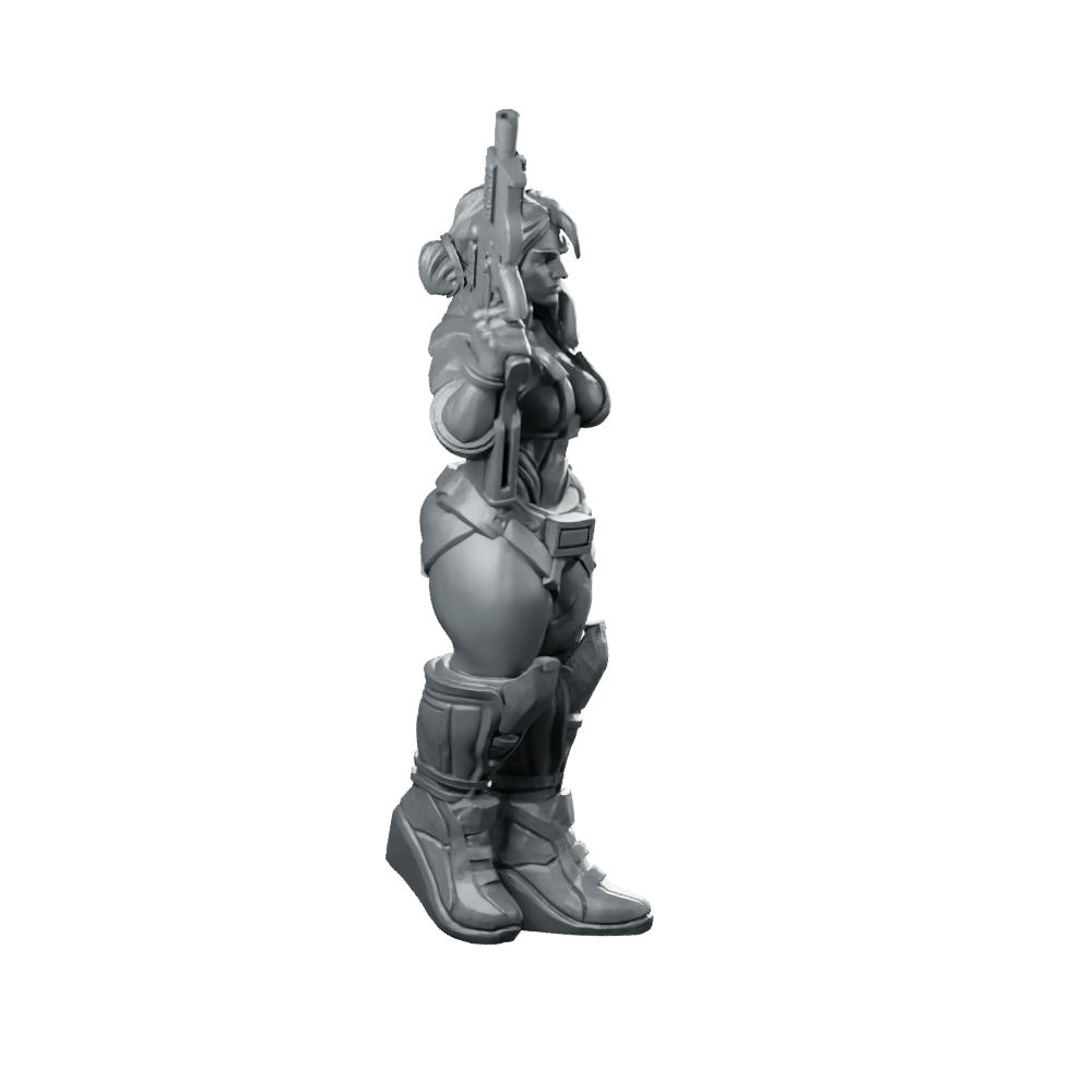 Liezel Kurosawa Cyberpunk Miniature Sci-Fi Female Hero Miniature 360 Spin 03