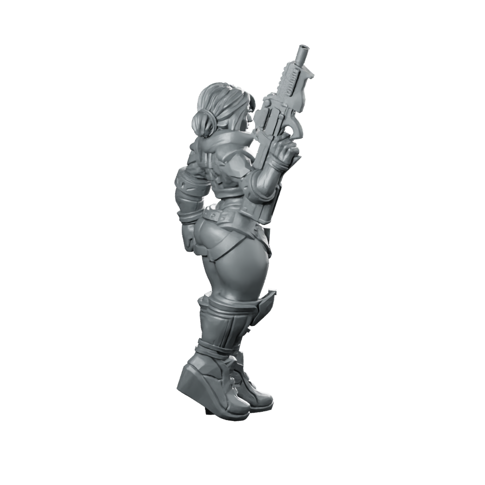 Liezel Kurosawa Cyberpunk Miniature Sci-Fi Female Hero Miniature 360 Spin 04