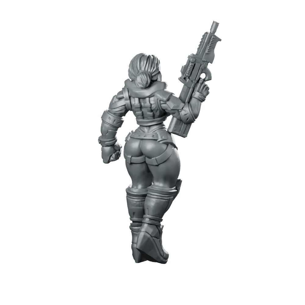 Liezel Kurosawa Cyberpunk Miniature Sci-Fi Female Hero Miniature 360 Spin 05