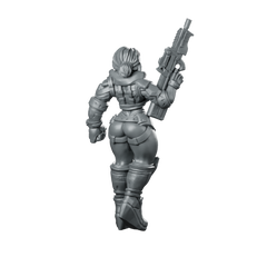Liezel Kurosawa Cyberpunk Miniature Sci-Fi Female Hero Miniature 360 Spin 05