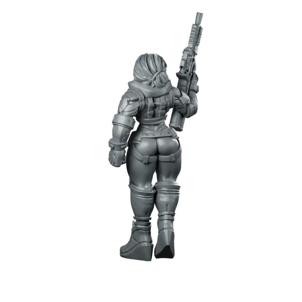 Liezel Kurosawa Cyberpunk Miniature Sci-Fi Female Hero Miniature 360 Spin 06