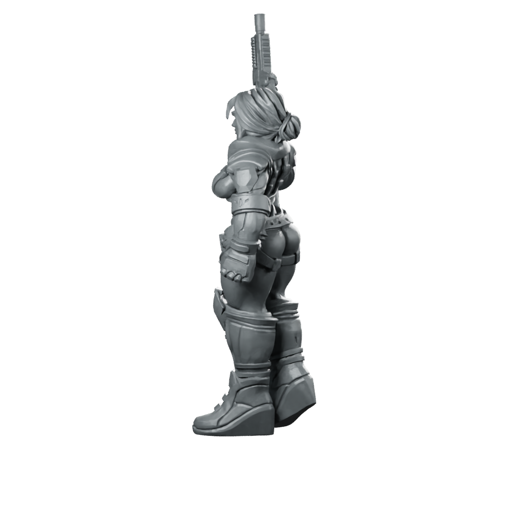 Liezel Kurosawa Cyberpunk Miniature Sci-Fi Female Hero Miniature 360 Spin 07