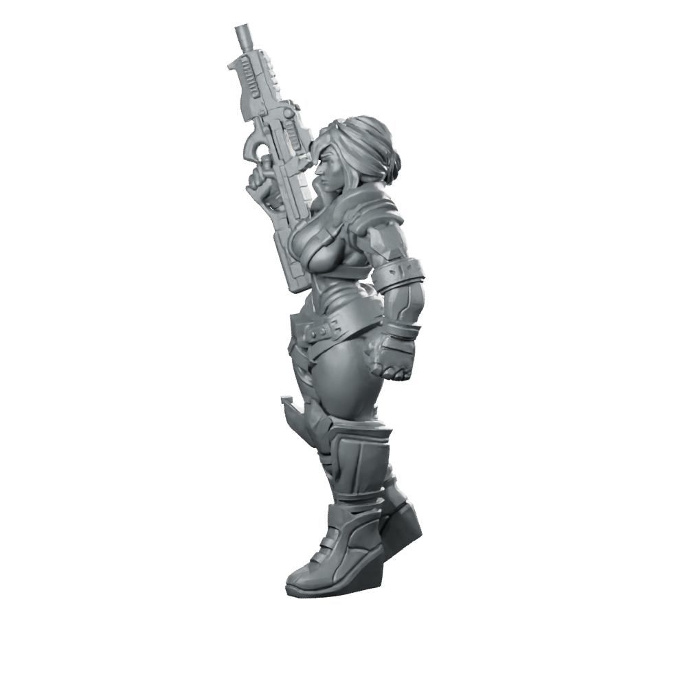 Liezel Kurosawa Cyberpunk Miniature Sci-Fi Female Hero Miniature 360 Spin 08