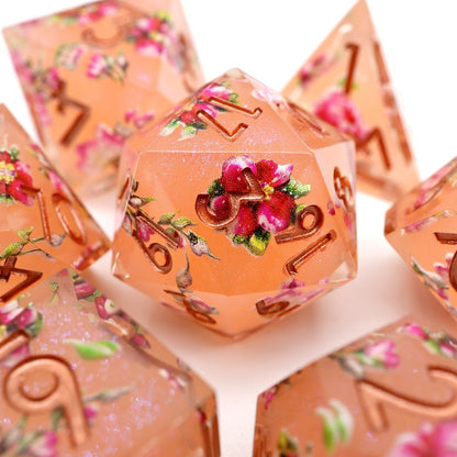 Peach Tea | Art Core Dice| 7 Piece Set - Tabletop Dominion - We Print Miniatures