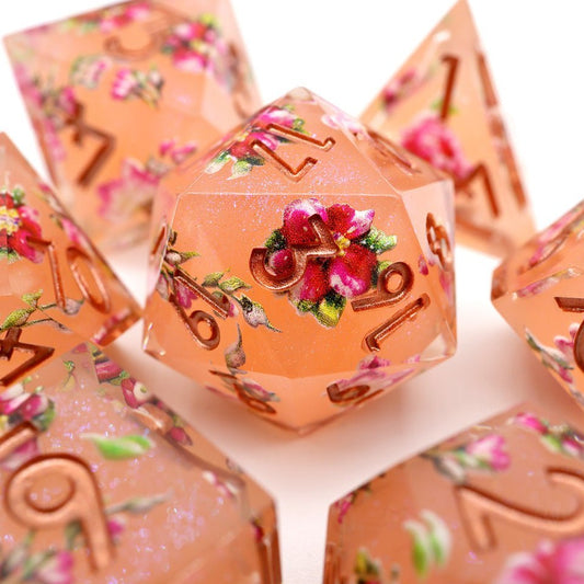 Peach Tea | Art Core Dice| 7 Piece Set - Tabletop Dominion - We Print Miniatures