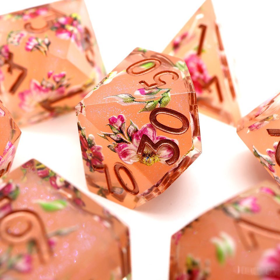 Peach Tea | Art Core Dice| 7 Piece Set - Tabletop Dominion - We Print Miniatures