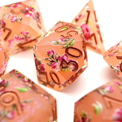 Peach Tea | Art Core Dice| 7 Piece Set - Tabletop Dominion - We Print Miniatures
