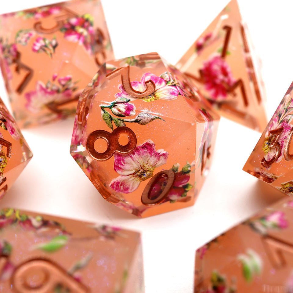 Peach Tea | Art Core Dice| 7 Piece Set - Tabletop Dominion - We Print Miniatures