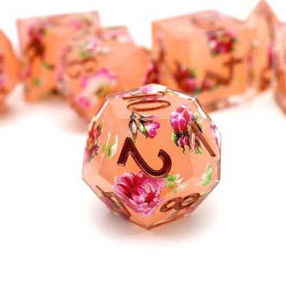 Peach Tea | Art Core Dice| 7 Piece Set - Tabletop Dominion - We Print Miniatures
