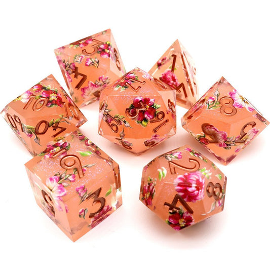 Peach Tea | Art Core Dice| 7 Piece Set - Tabletop Dominion - We Print Miniatures