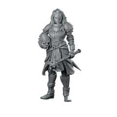 5 Petra Miniature Female Warrior Mace Armored RPG - RN Estudio - We Print Miniatures