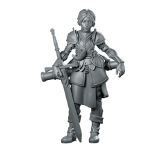 9 Philomena Miniature Armored Female Greatsword Soldier - RN Estudio - We Print Miniatures