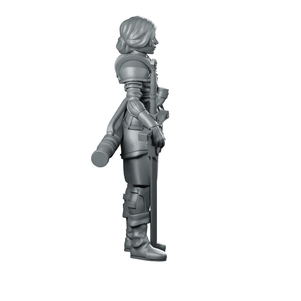 9 Philomena Miniature Armored Female Greatsword Soldier - RN Estudio - We Print Miniatures
