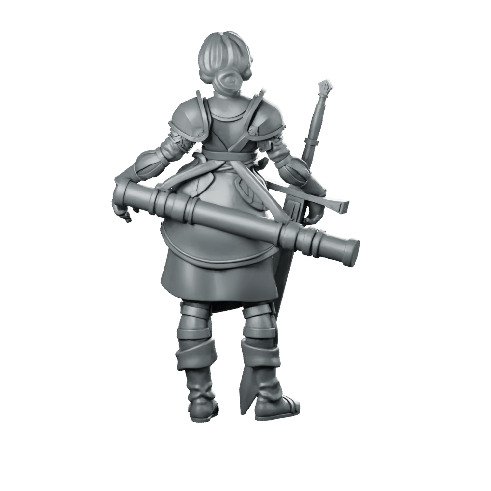 9 Philomena Miniature Armored Female Greatsword Soldier - RN Estudio - We Print Miniatures