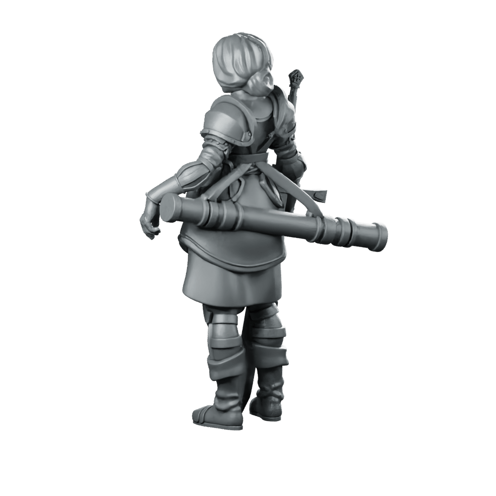 9 Philomena Miniature Armored Female Greatsword Soldier - RN Estudio - We Print Miniatures