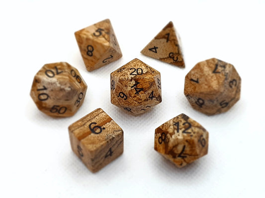 Picasso Jasper | Natural Gemstone | 7 Piece Set - Tabletop Dominion - We Print Miniatures