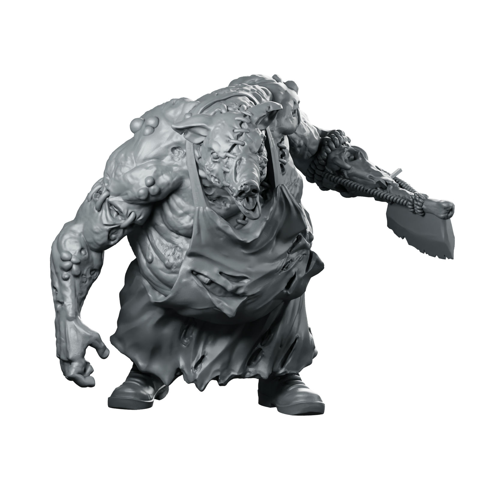 Pig Man Miniature Zombie Plague Hulk Miniature 360 Spin 01