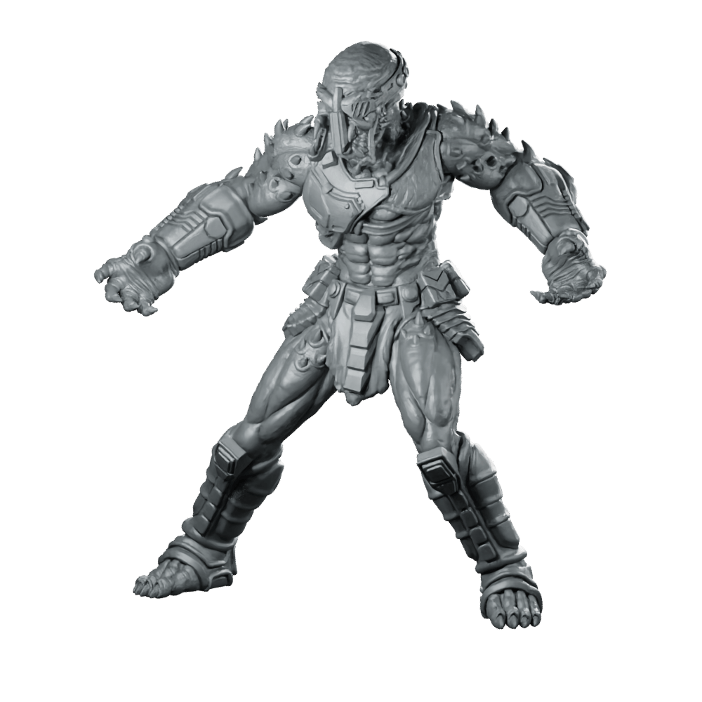 Pilot Killer Skull Hunter 2 Miniature Sci - Fi Cyborg - Papsikels Miniatures - We Print Miniatures