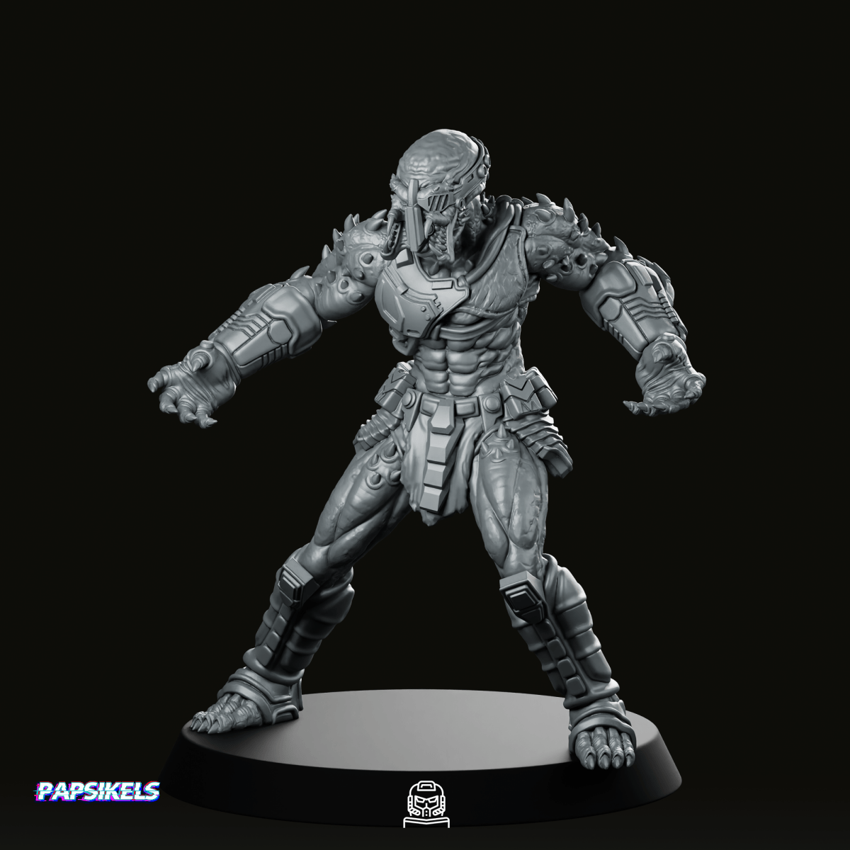 Pilot Killer Skull Hunter 2 Miniature - Papsikels Miniatures - We Print Miniatures