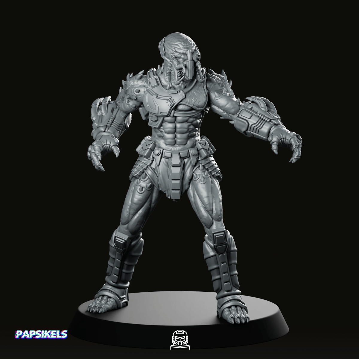 Pilot Killer Skull Hunter 3 Miniature - Papsikels Miniatures - We Print Miniatures
