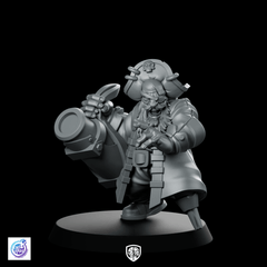 Pirate Dwarf Miniature Buccaneer Captain Cannon Crew - CastNPlay - We Print Miniatures
