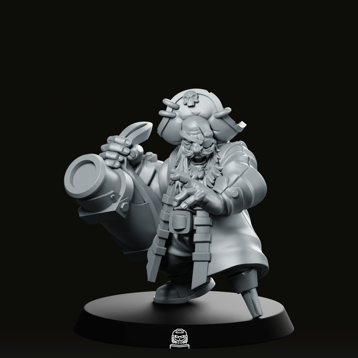 Pirate Dwarf Miniature - CastNPlay - We Print Miniatures