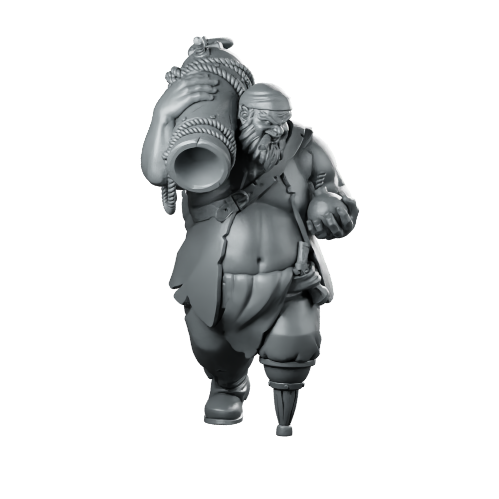 Pirate Gunner Miniature Pirate Gunner Miniature 360 Spin 01