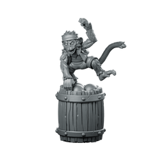 Pirate Monkey Miniature Barrel Deck Prankster Familiar - CastNPlay - We Print Miniatures