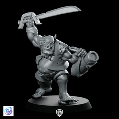 Pirate Orc Cannoneer Miniature Cutlass Cannon Deckhand - CastNPlay - We Print Miniatures