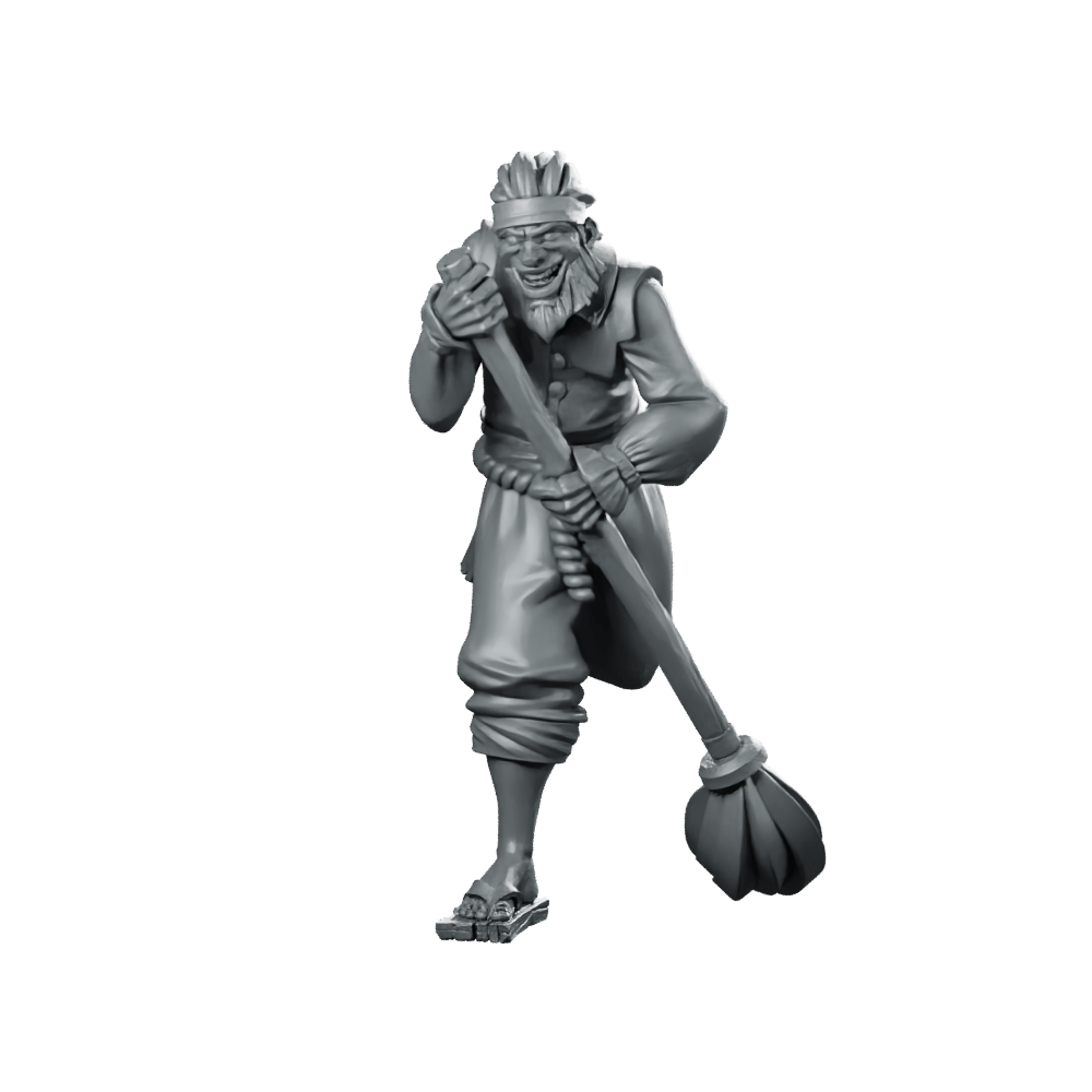 Pirate Scrubbing Floors Miniature Grumpy Deckhand Mop Swabbie - CastNPlay - We Print Miniatures