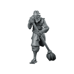 Pirate Scrubbing Floors Miniature Grumpy Deckhand Mop Swabbie - CastNPlay - We Print Miniatures