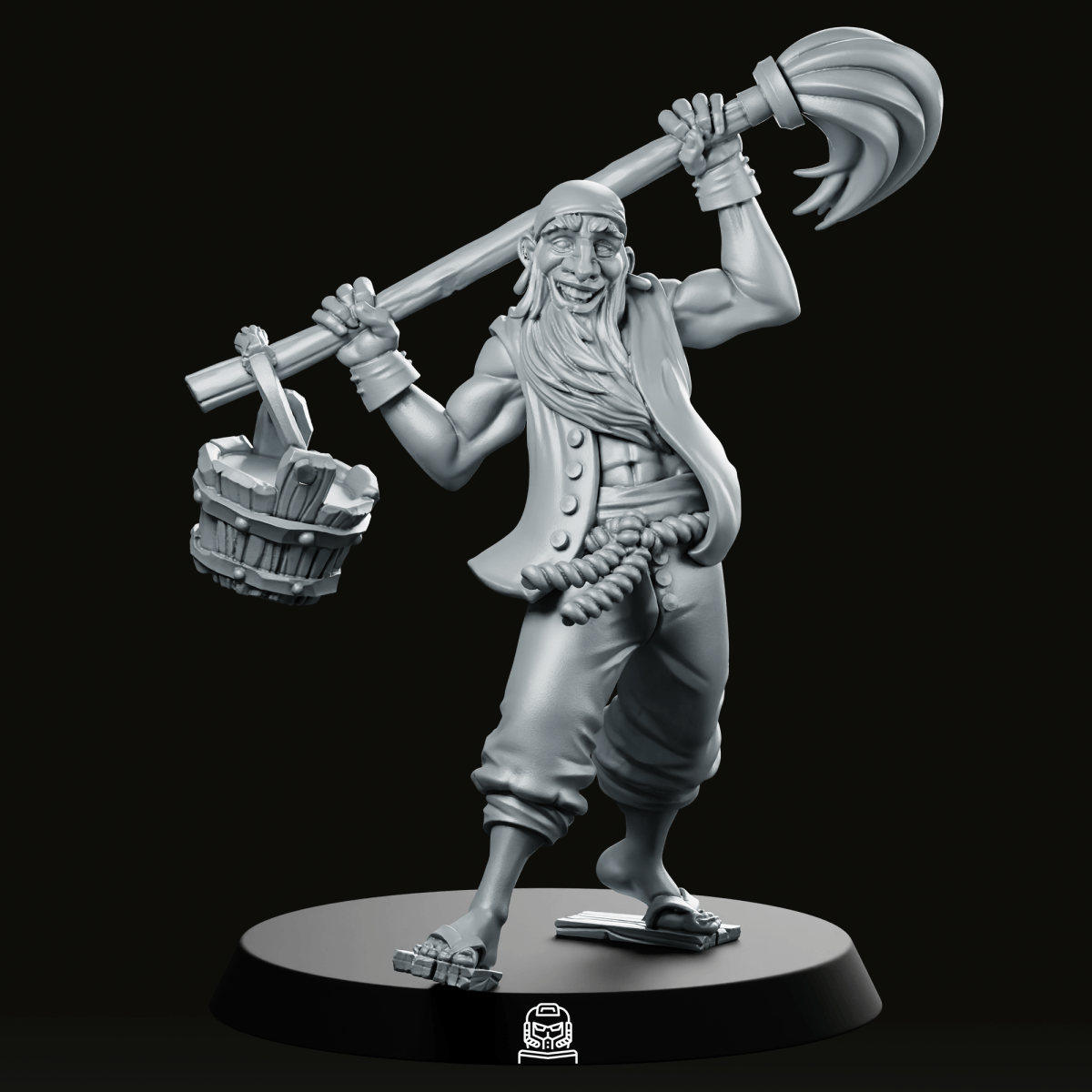 Pirate Swabber Miniature - CastNPlay - We Print Miniatures
