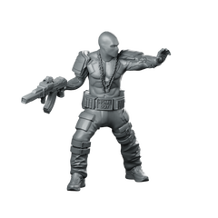 Pitbull 01 Cyberpunk Miniature Armed Enforcer Commander Miniature 360 Spin 01