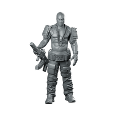 Pitbull 02 Cyberpunk Miniature Ganger Gunner Operative Miniature 360 Spin 01