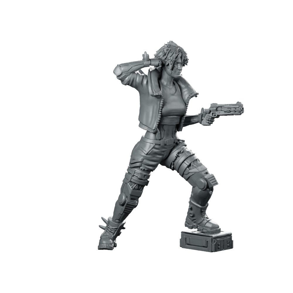 Pix 3l01 Cyberpunk Miniature Undercover Agent Pistol Sci-Fi Miniature 360 Spin 01