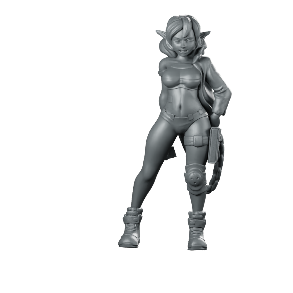 Pixel Phoenix Miniature Elf Rogue Miniature 360 Spin 01