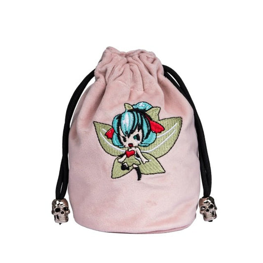Pixie’s Pouch | Flannel Drawstring Dice Bag | Pink - Tabletop Dominion - We Print Miniatures