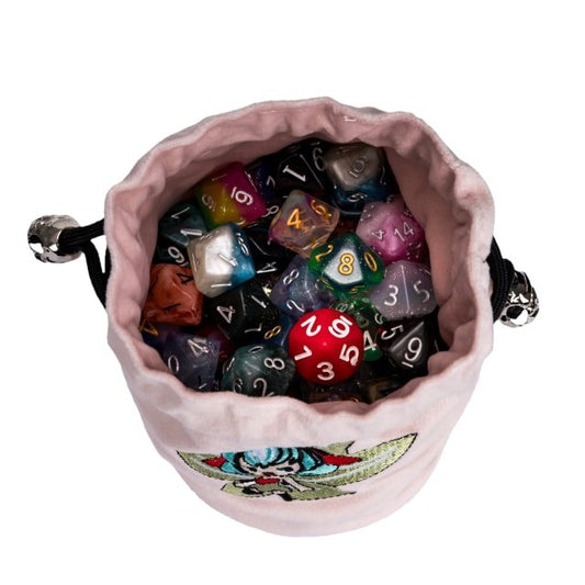 Pixie’s Pouch | Flannel Drawstring Dice Bag | Pink - Tabletop Dominion - We Print Miniatures