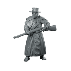 Trench Soldier Plague Pilgrim 1 Miniature Masked Rifleman - Papsikels Miniatures - We Print Miniatures