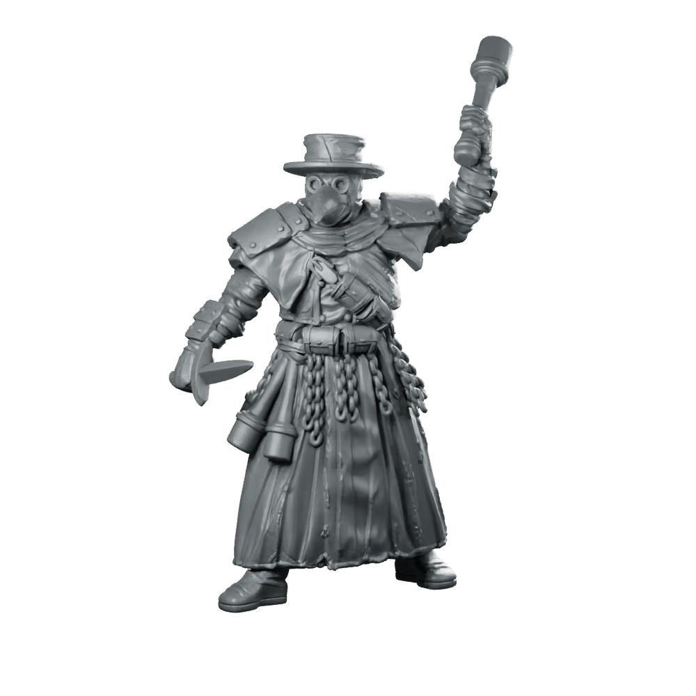 Trench Soldier Plague Pilgrim 5 Miniature Zealot Executioner - Papsikels Miniatures - We Print Miniatures