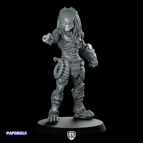 Plasma Pistol Wulfen Skull Hunter Miniature Cyberpunk Xeno - Papsikels Miniatures - We Print Miniatures