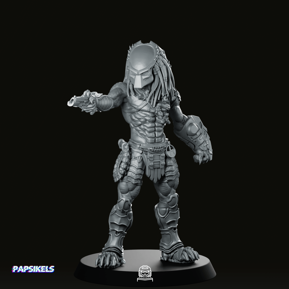 Plasma Pistol Wulfen Skull Hunter Miniature - Papsikels Miniatures - We Print Miniatures