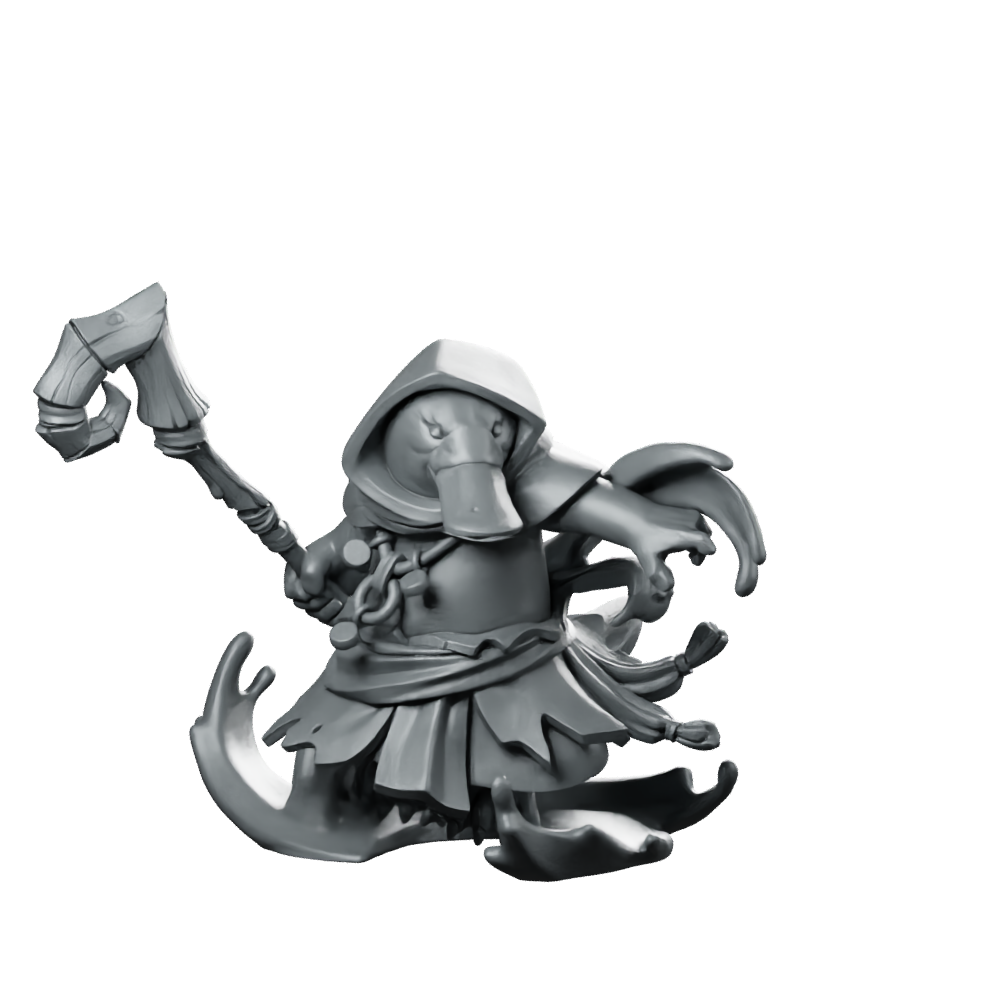 Platypus Water Healer Miniature Platypus Mage Miniature 360 Spin 01