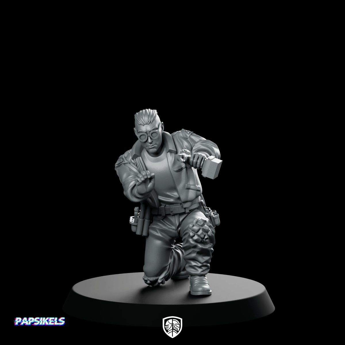 Playboy Space Crew Scientist 2 Miniature Cyberpunk Operative - Papsikels Miniatures - We Print Miniatures
