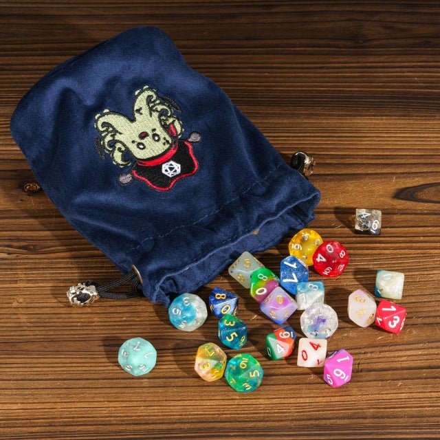 Plunderpus | Flannel Drawstring Dice Bag | Blue - Tabletop Dominion - We Print Miniatures