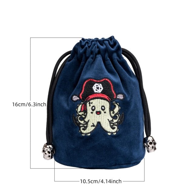 Plunderpus | Flannel Drawstring Dice Bag | Blue - Tabletop Dominion - We Print Miniatures