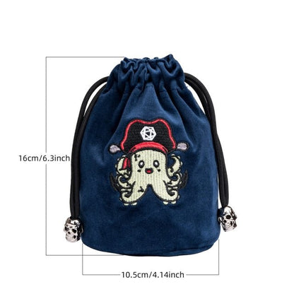 Plunderpus | Flannel Drawstring Dice Bag | Blue - Tabletop Dominion - We Print Miniatures